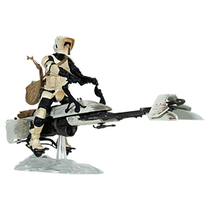 Biker Scout With Speeder Bike And Grogu