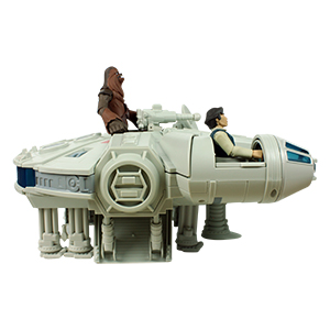 Han Solo With Chewbacca And Millennium Falcon
