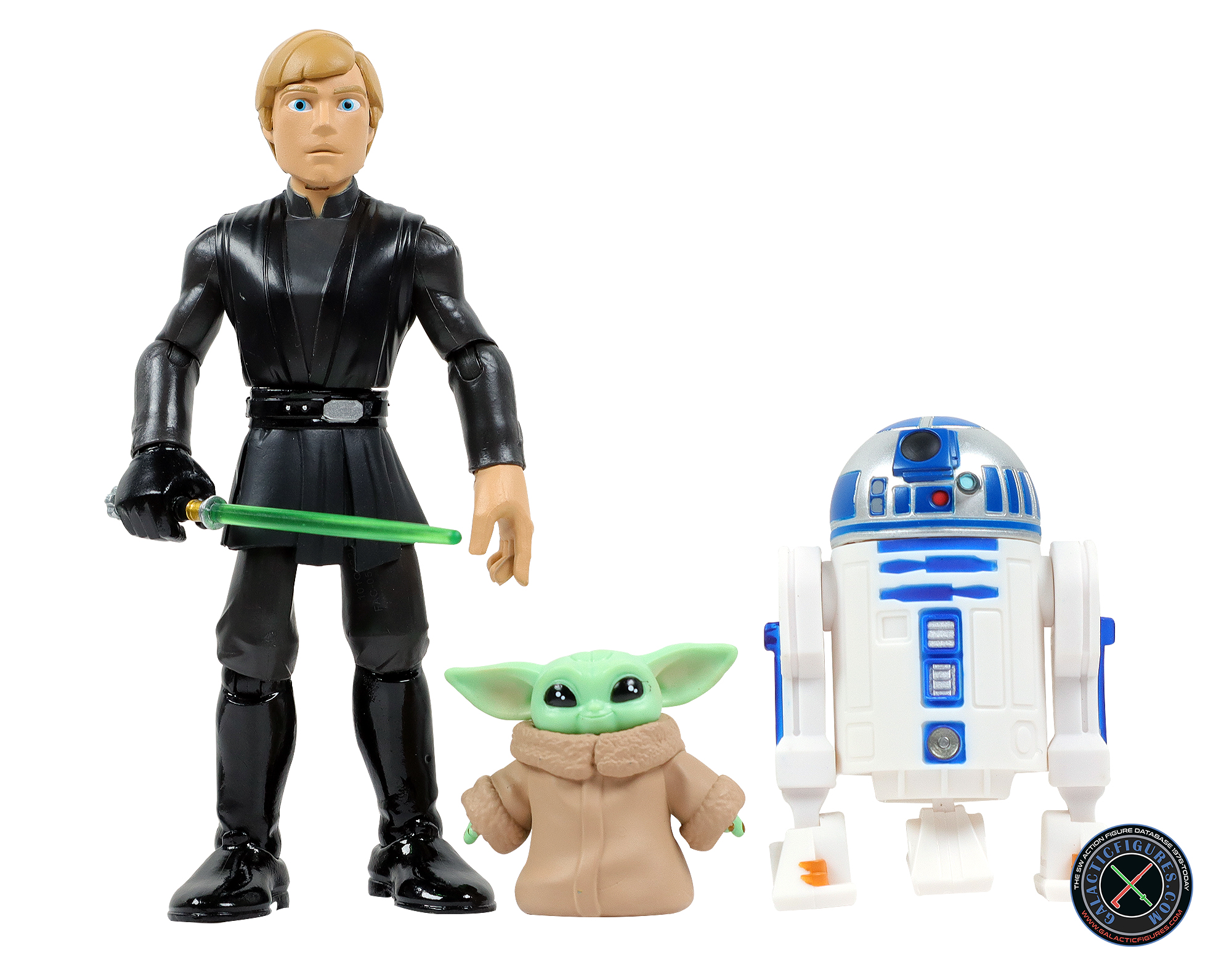 Luke Skywalker 3-Pack With Grogu And R2-D2