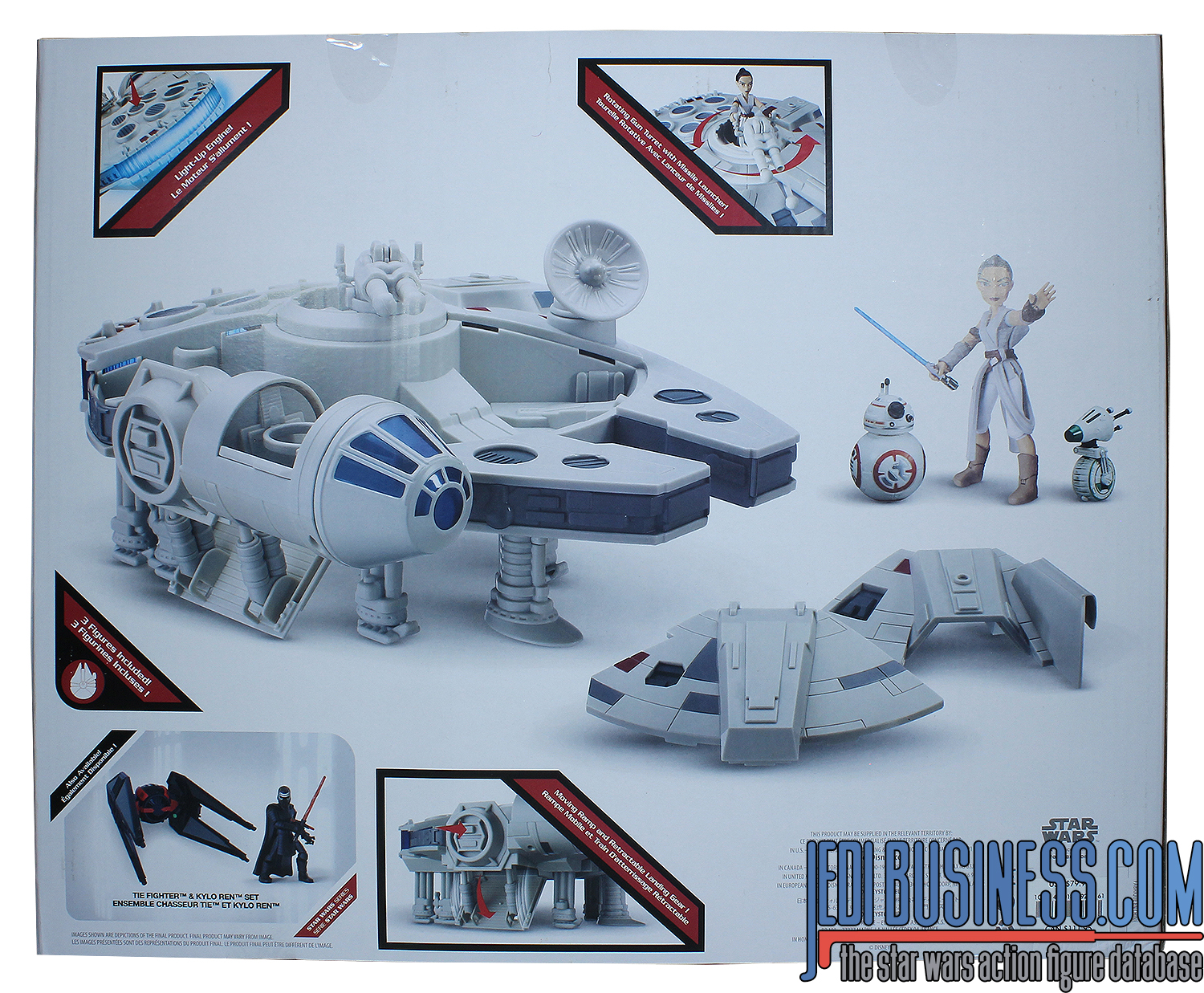 D-0 With Rey, BB-8 And Millennium Falcon
