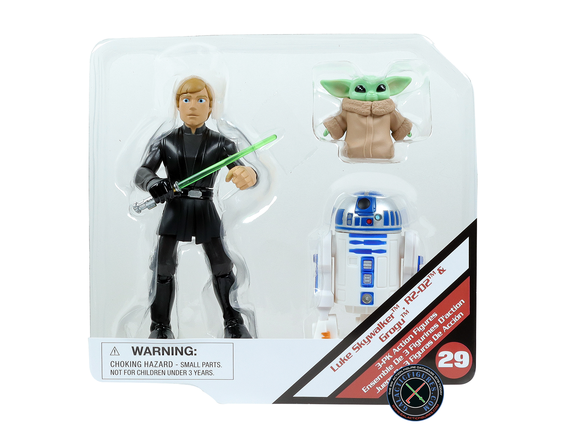 Grogu 3-Pack With Luke Skywalker And R2-D2