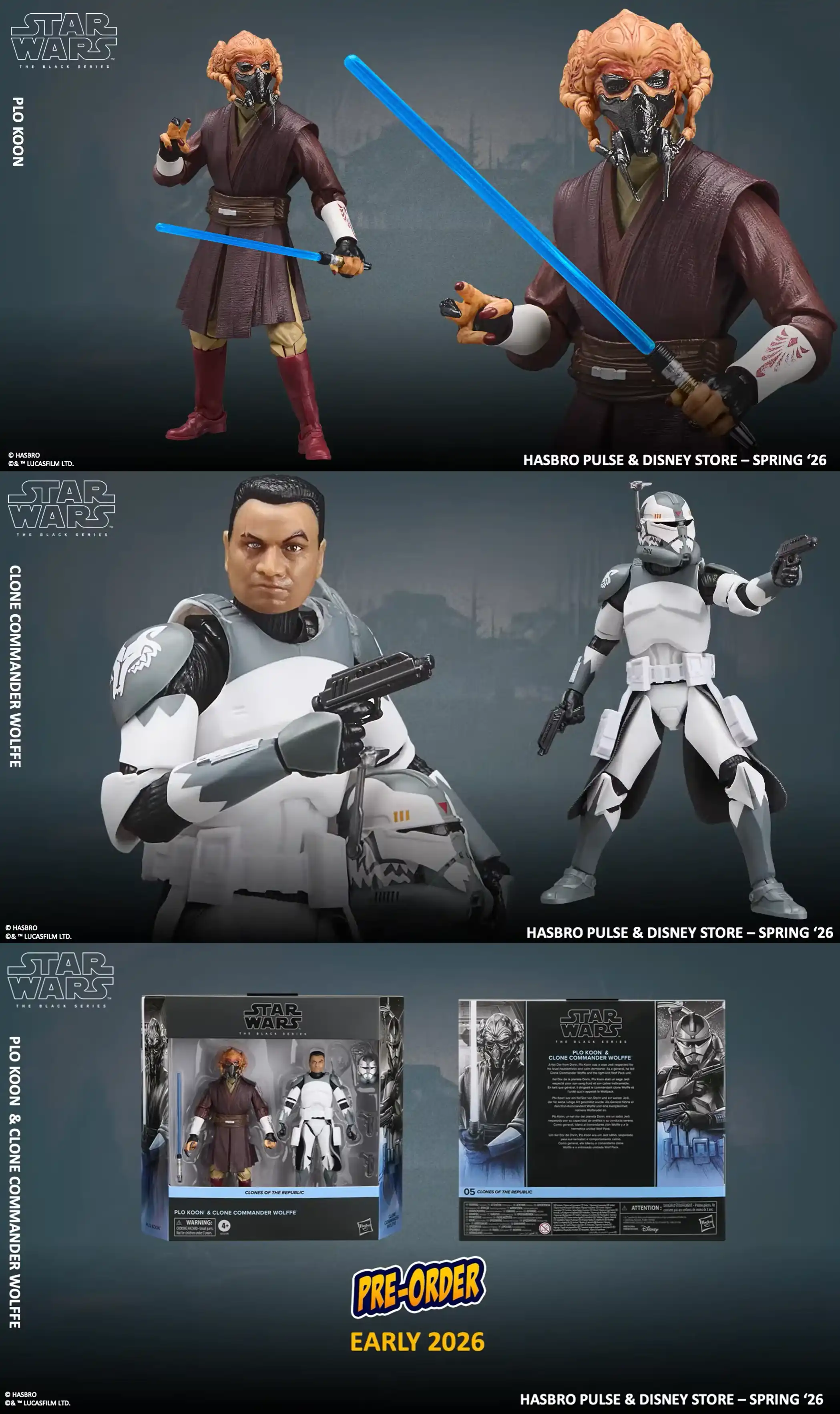 Star Wars Black Series Plo Koon and Wolffe