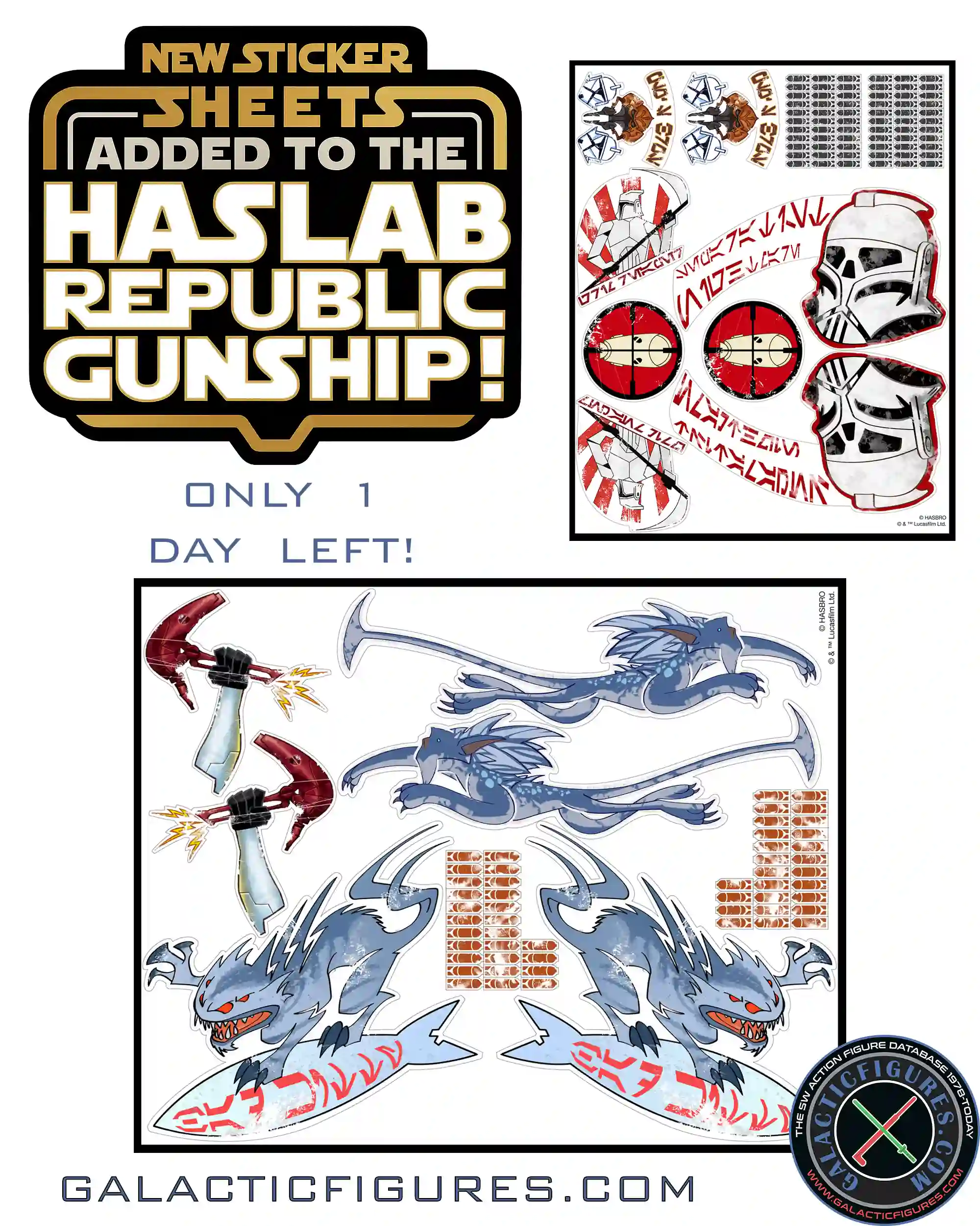 New Sticker Sheet Added To The HasLab Republic Gunship And Last Call!